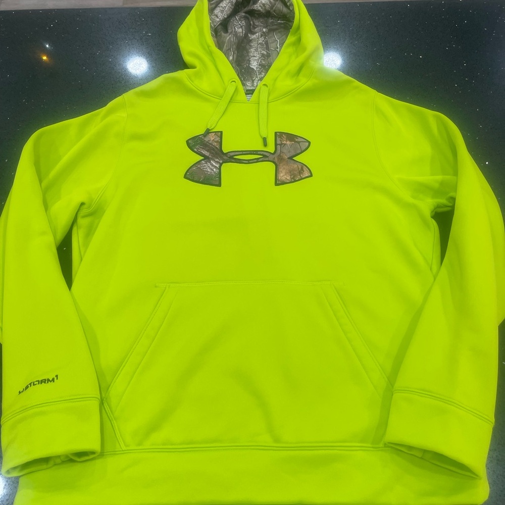 Under Armour Vibrant Lime Hoodie with Camo Accent